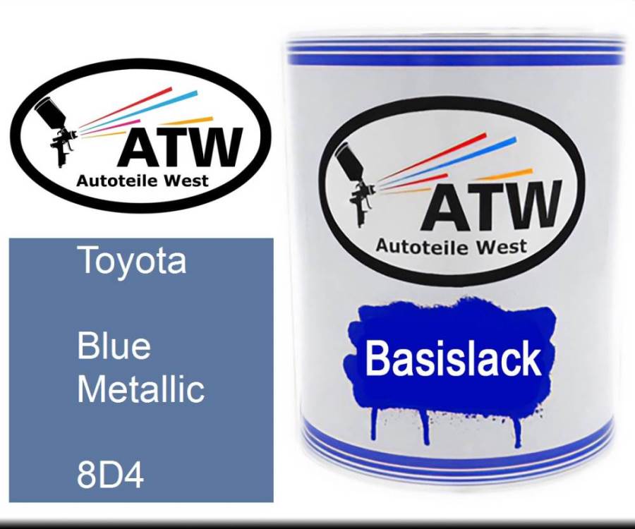 Toyota, Blue Metallic, 8D4: 1L Lackdose, von ATW Autoteile West.